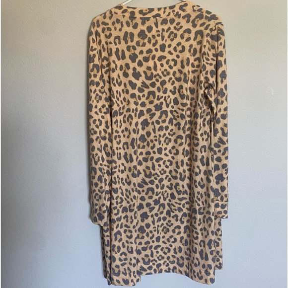 Simply Southern Leopard Animal Print Longline Open Cardigan size L/XL NWT - Picture 7 of 7
